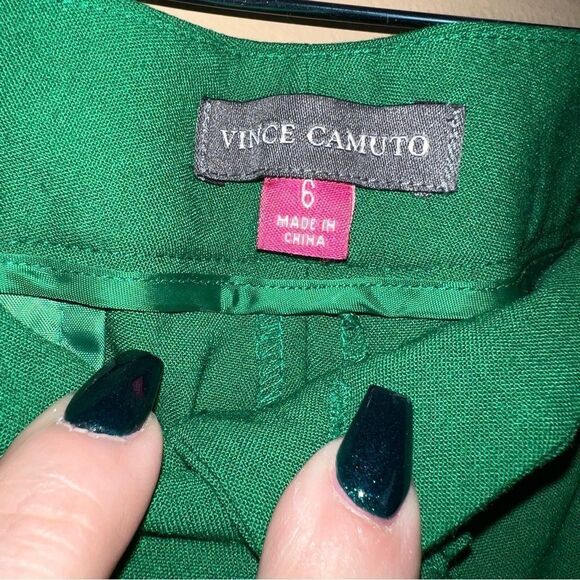 Vince Camuto Green Pleated Slim Leg Fit Ankle Dress Pants Size 6 - Picture 7 of 11